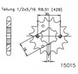 Pinion fata 13 dinti pas lant 428 &ndash; Kawasaki KD 80-100 (75-81) - BN 125 A Eliminator (98-07) - KMX 125 (91-03)