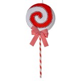 Cumpara ieftin Decoratiune Acadea plastic textil alb rosu 18x4x45 cm