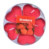 Lumanari tip pastila de culoare rosie in forma de inima cu aroma de capsune, Oem