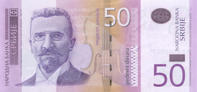 SERBIA █ bancnota █ 50 Dinara █ 2005 P-40 █ UNC █ necirculata foto