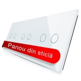 Livolo panou sticlă alb 6 posturi pentru &icirc;ntrerupător dublu touch