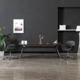 Scaun de sufragerie pivotant, gri, material textil