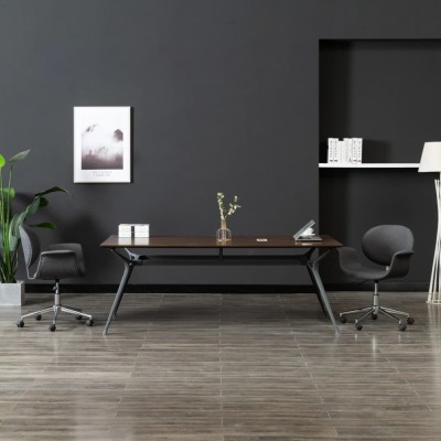 Scaun de sufragerie pivotant, gri, material textil foto