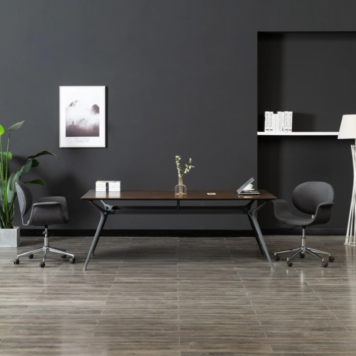 Scaun de sufragerie pivotant, gri, material textil