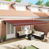 vidaXL Marchiză manuală retractabilă portocalie și maro 500x300 cm