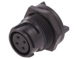 Conector circular soclu mamă 4 pini Buccaneer 4000 aurit THT