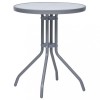 VidaXL Masă de grădină, gri deschis, 60 cm, oțel și sticlă 312213