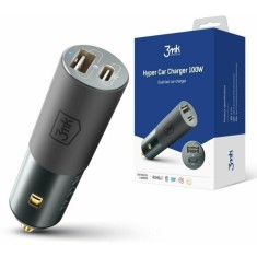 Incarcator Auto 3mk HyperCharger Quick Charge 100W 1 X USB - 1 X USB Type-C Argintiu