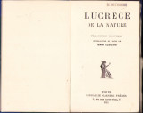 HST C1689 Lucrece de la nature 1931 Titus Lucretius Carus