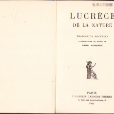 HST C1689 Lucrece de la nature 1931 Titus Lucretius Carus