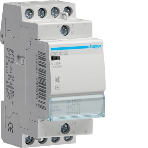 Contactor silentios 25A 4ND 230V Hager ESC425S
