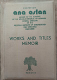 PROFESSOR ANA ASLAN: WORKS AND TITLES MEMOIR [ROMANIA 1983 / LIMBA ENGLEZA]