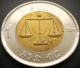 Cumpara ieftin Moneda exotica bimetal 1 BIRR - ETIOPIA, anul 2010 * cod 4997 = A.UNC, Africa
