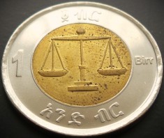 Moneda exotica bimetal 1 BIRR - ETIOPIA, anul 2010 * cod 4997 = A.UNC
