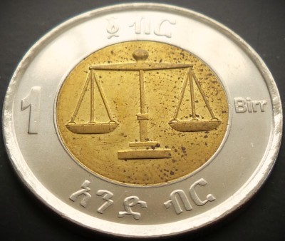 Moneda exotica bimetal 1 BIRR - ETIOPIA, anul 2010 * cod 4997 = A.UNC foto