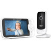 Camera de supraveghere bebelusi Hubble Connected Nursery Pal Link Premium, Monitor Smart 5", HD, alb