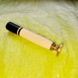 G971-I- Suport stampila vechi bachelita alb-neagru interbelica cap alama fara personalizare. Se poate grava si personaliza.