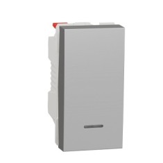 Intrerupator revenire cu led 1M Schneider Noua Unica aluminiu NU310630N