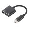 Cablu adaptor USB Type C tata - Jack 3.5 mm mama STEREO si USB Type C mama 7cm Well