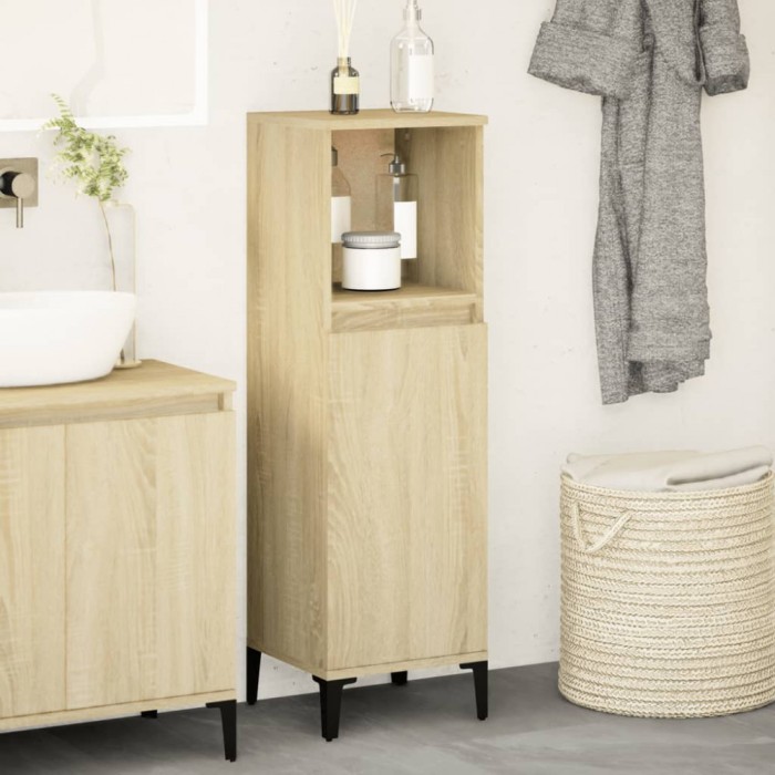 vidaXL Dulap de baie, stejar sonoma, 30x30x100 cm, lemn prelucrat 847389