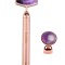 Amethyst Roller 2in1 cu Vibratii ERFELLO pentru masaj facial si corporal, Tratament facial, Amethyst Quartz