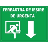 Placuta pentru fereastra de iesire de urgenta sageata in jos
