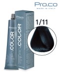 Vopsea de par profesionala PRO.COLOR 100 ml - Pro.Co - 1/11 NEGRU ALBASTRUI