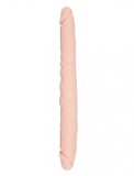 Dildo Dublu Real Slim, Silicon, Natural, 30 cm