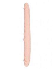 Dildo Dublu Real Slim, Silicon, Natural, 30 cm