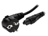 Cablu Alimentare 3x0,75mm2 cu Ștecăr &icirc;n Unghi și Conector IEC C5