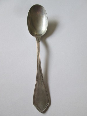 6) Lingurita din argint cu marcaj 800 circa 1920,lungime=101 mm,greutate=8,28 grame foto