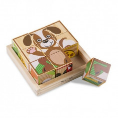 Puzzle animale Primele mele cuburi Melissa &amp;amp;amp; Doug, 20 x 20 x 6 cm, 1 an+ foto