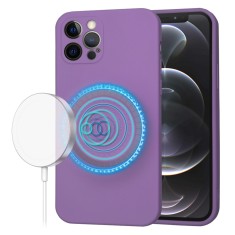 Husa silicon iPhone 12 Pro Techsuit SoftFlex MagSafe, mov foto