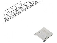 Conector pentru carduri SD push-push SMT aurit