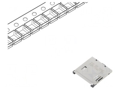 Conector pentru carduri SD push-push SMT aurit foto