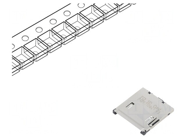 Conector pentru carduri SD push-push SMT aurit