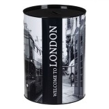 Pușculiță Metalică, London, Negru, 16x21cm, Oem