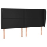 Cumpara ieftin Tablie de pat cu aripioare, negru, 183x23x118/128 cm, piele eco