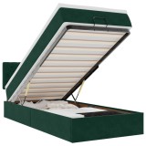 Cumpara ieftin Cadru de pat otoman cu saltea catifea verde inchis 90x200cm