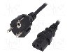 Cablu alimentare AC, 1.5m, 3 fire, culoare negru, CEE 7/7 (E/F) mufa, IEC C13 mama, LIAN DUNG -
