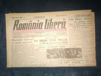 ZIAR ROMANIA LIBERA 6 MARTIE 1946 foto