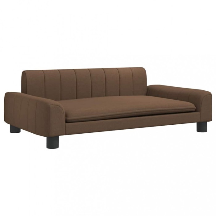 Pat de caini, maro, 90x53x30 cm, material textil