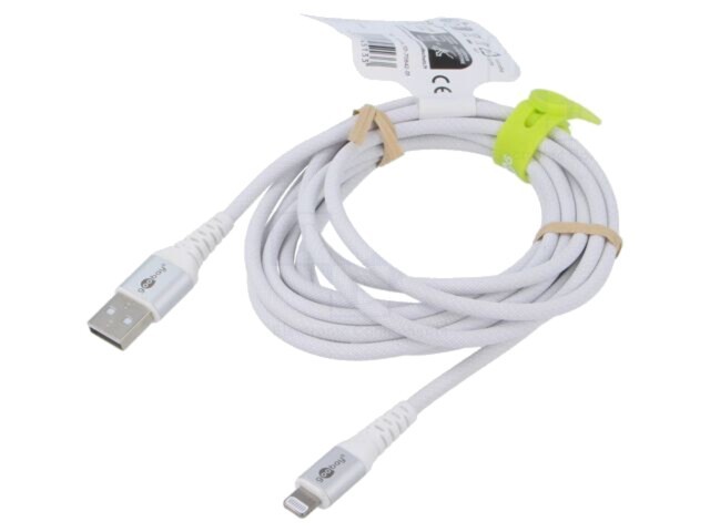Cablu USB 2.0 Goobay Apple Lightning - USB A, 3m, alb, silicon