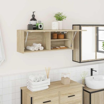 vidaXL Dulap perete baie, stejar sonoma, 80x25x30 cm, lemn prelucrat 860078 foto