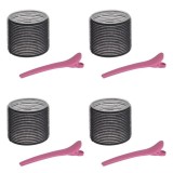 Bigudiuri Negre de &Oslash;6cm cu Clips Fucsia 11cm - 8buc
