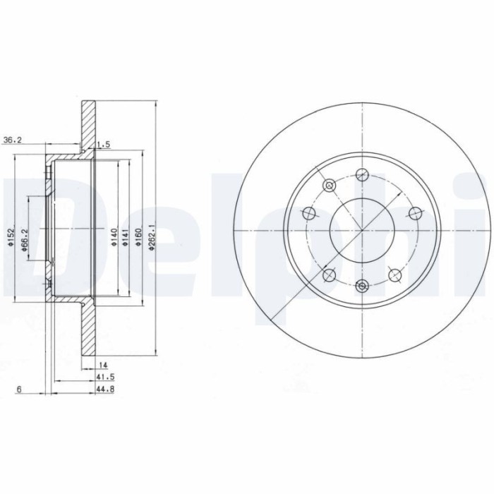 DELPHI BG3426 Disc frana