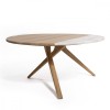 Masuta rotunda cafea EQUILIBRA din lemn masiv de stejar si marmura O90x45 cm culoare natur