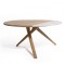 Masuta rotunda cafea EQUILIBRA din lemn masiv de stejar si marmura O90x45 cm culoare natur