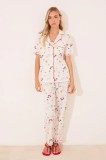 women&#039;secret pijamale de bumbac culoarea alb, bumbac, 3132103