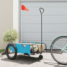 vidaXL Remorcă bicicletă, albastru și negru, țesătură oxford și fier